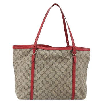 GUCCI GG Supreme Tote Bag PVC Beige Gold Auth 170475 - 0