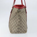GUCCI GG Supreme Tote Bag PVC Beige Goud Auth 170475-4