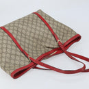 GUCCI GG Supreme Tote Bag PVC Beige Goud Auth 170475-6