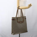 GUCCI GG Supreme Web Sherry Line Tote Bag PVC Beige 39 02 091 Auth 170479-21