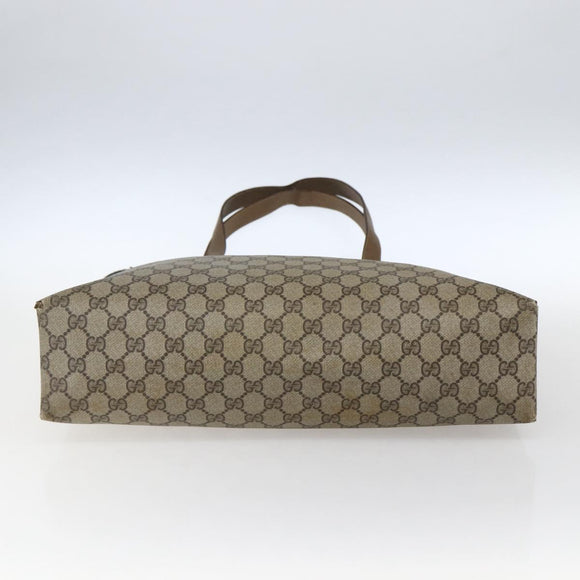 GUCCI GG Supreme Web Sherry Line Tote Bag PVC Beige 39 02 091 Auth 170479