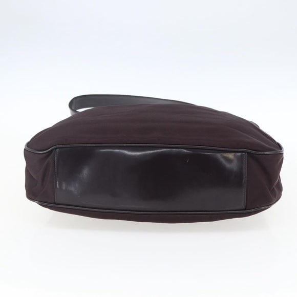 GUCCI Bamboo Shoulder Bag Nylon 2way Bordeaux Silver 001 1553 1577 Auth 170482