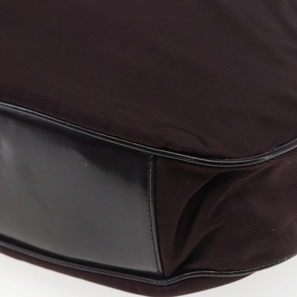 GUCCI Bamboo Shoulder Bag Nylon 2way Bordeaux Silver 001 1553 1577 Auth 170482