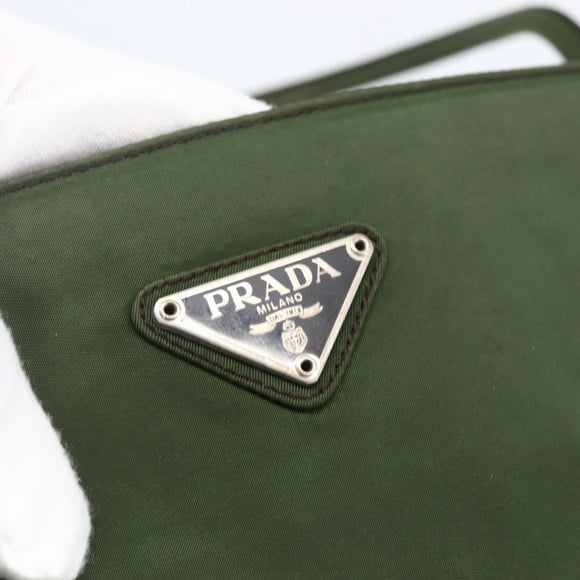 PRADA Tote Bag Nylon Green Auth 170483