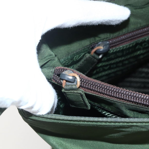 PRADA Tote Bag Nylon Green Auth 170483