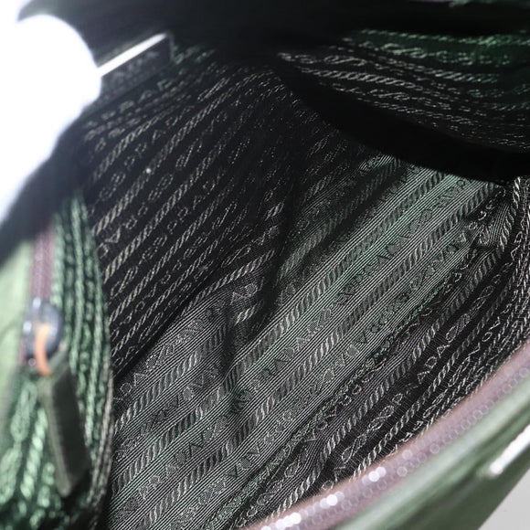 PRADA Tote Bag Nylon Green Auth 170483
