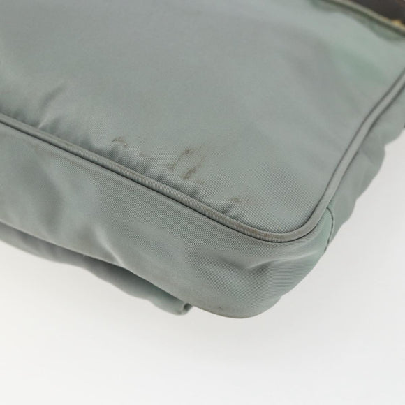 PRADA Shoulder Bag Nylon Green Gold Auth 170487