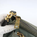 PRADA Shoulder Bag Nylon Green Gold Auth 170487-10