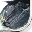 PRADA Shoulder Bag Nylon Green Gold Auth 170487-11