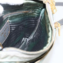 PRADA Shoulder Bag Nylon Green Gold Auth 170487-20