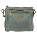 PRADA Shoulder Bag Nylon Green Gold Auth 170487-13