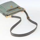 PRADA Shoulder Bag Nylon Green Gold Auth 170487-7