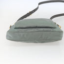 PRADA Shoulder Bag Nylon Green Gold Auth 170487-5