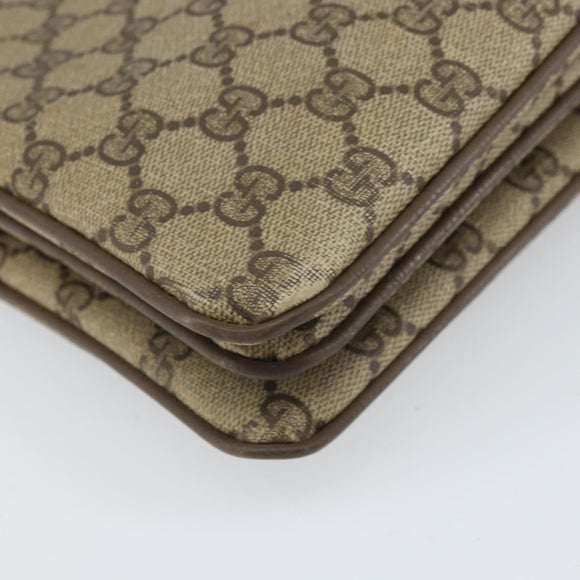 GUCCI GG Supreme Web Sherry Line Bag PVC Beige Gold 02 14 013 Auth 170488