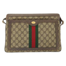 GUCCI GG Supreme Web Sherry Line Bag PVC Beige Gold 02 14 013 Auth 170488-2