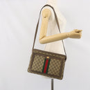 GUCCI GG Supreme Web Sherry Line Bag PVC Beige Gold 02 14 013 Auth 170488-28
