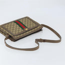 GUCCI GG Supreme Web Sherry Line Bag PVC Beige Gold 02 14 013 Auth 170488-7