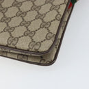 GUCCI GG Supreme Web Sherry Line Bag PVC Beige Gold 96 02 035 Auth 170489-16