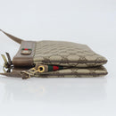 GUCCI GG Supreme Web Sherry Line Bag PVC Beige Gold 96 02 035 Auth 170489-4