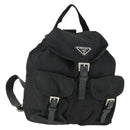 PRADA Backpack Nylon Black Silver Auth 170491-1