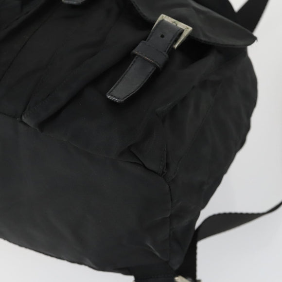 PRADA Backpack Nylon Black Silver Auth 170491