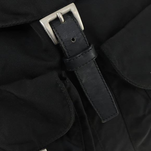 PRADA Backpack Nylon Black Silver Auth 170491