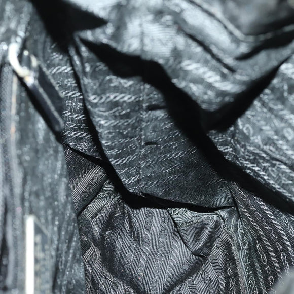 PRADA Backpack Nylon Black Silver Auth 170491