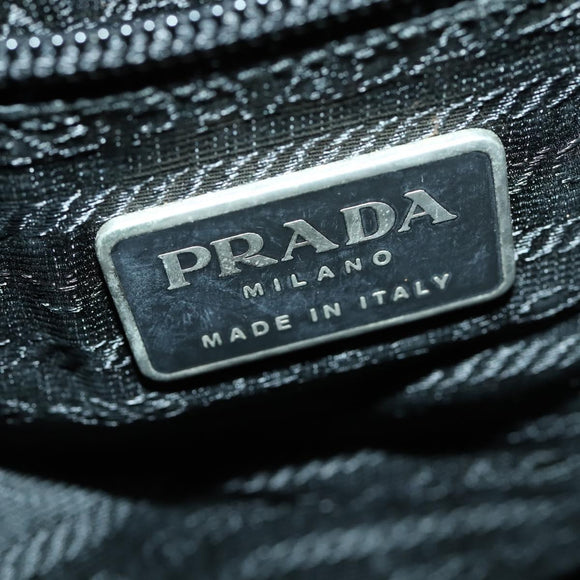 PRADA Backpack Nylon Black Silver Auth 170491