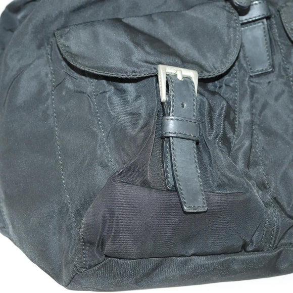 PRADA Backpack Nylon Black Silver Auth 170491