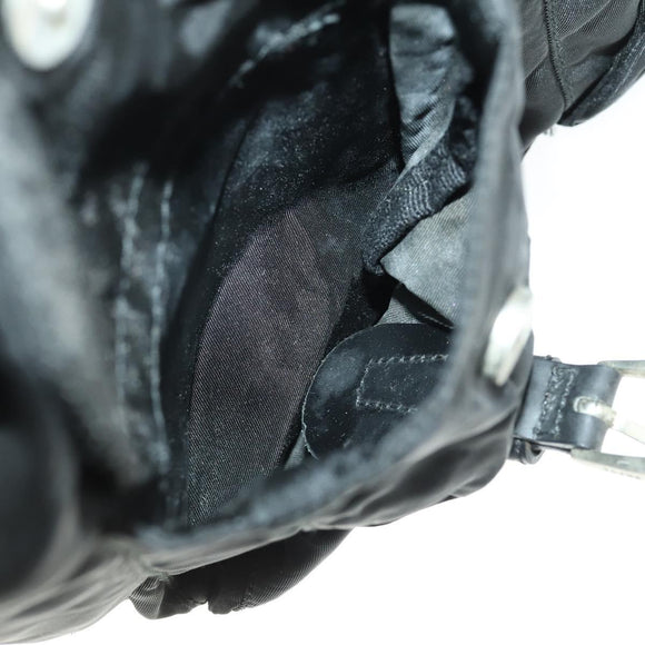 PRADA Backpack Nylon Black Silver Auth 170491