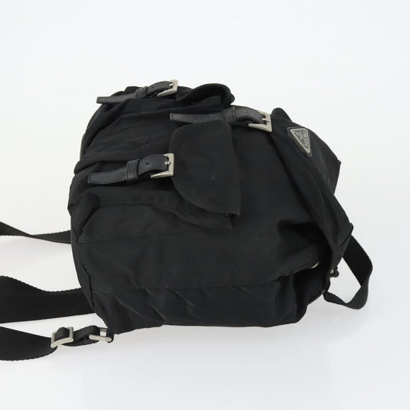 PRADA Backpack Nylon Black Silver Auth 170491
