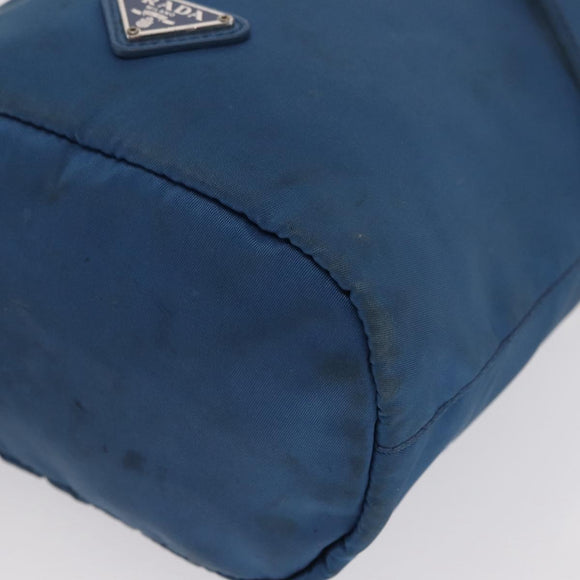 PRADA Purse Pouch Nylon Light Blue Silver Auth 170492