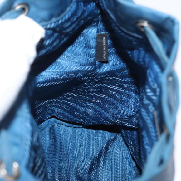 PRADA Purse Pouch Nylon Light Blue Silver Auth 170492