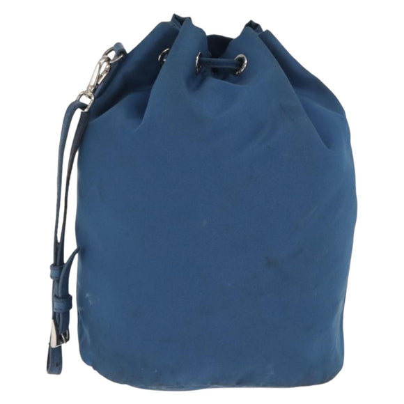 PRADA Purse Pouch Nylon Light Blue Silver Auth 170492