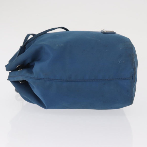 PRADA Purse Pouch Nylon Light Blue Silver Auth 170492