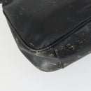 GUCCI Bamboo Hand Bag Leather Black Gold Auth 170494-11