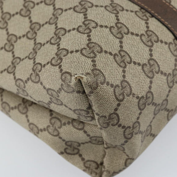 GUCCI GG Supreme Tote Bag PVC Beige 156 02 110 Auth 170497