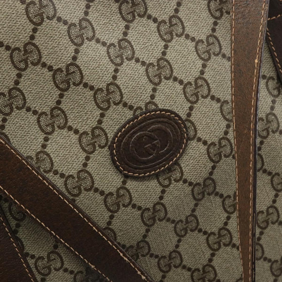 GUCCI GG Supreme Tote Bag PVC Beige 156 02 110 Auth 170497
