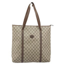 GUCCI GG Supreme Tote Bag PVC Beige 156 02 110 Auth 170497-13