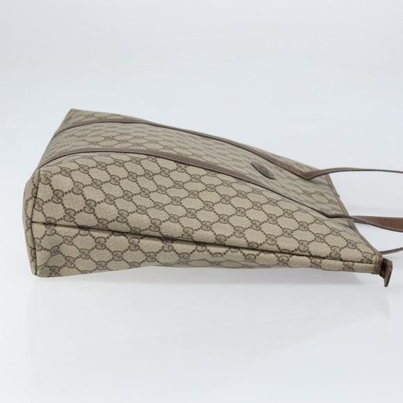 GUCCI GG Supreme Tote Bag PVC Beige 156 02 110 Auth 170497