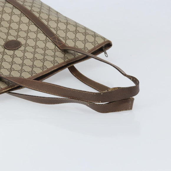 GUCCI GG Supreme Tote Bag PVC Beige 156 02 110 Auth 170497