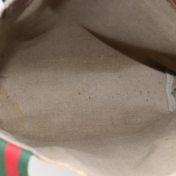 GUCCI GG Supreme Web Sherry Line Tote Bag PVC Beige Red 39 02 003 Auth 170499