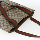 GUCCI GG Supreme Web Sherry Line Tote Bag PVC Beige Red 39 02 003 Auth 170499-6