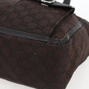 GUCCI GG Canvas Tote Bag Brown Silver 268639 Auth 170501-10