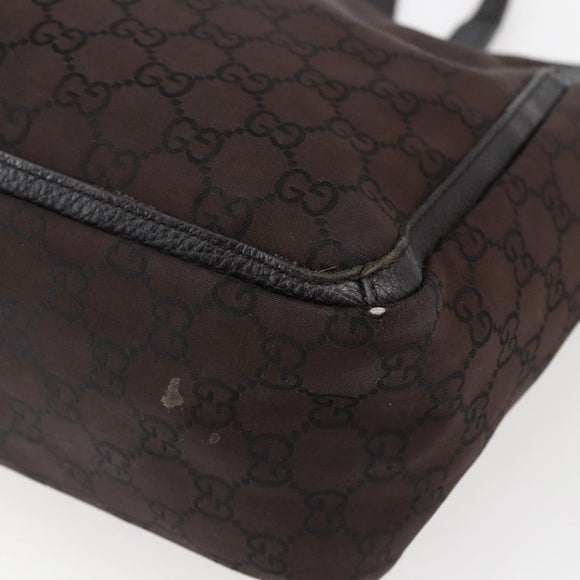 GUCCI GG Canvas Tote Bag Brown Silver 268639 Auth 170501