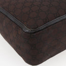 GUCCI GG Canvas Tote Bag Brown Silver 268639 Auth 170501-13