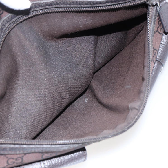 GUCCI GG Canvas Tote Bag Brown Silver 268639 Auth 170501