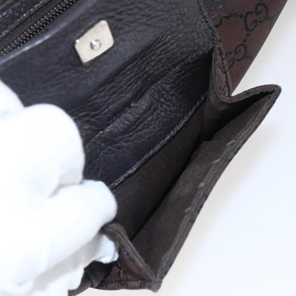 GUCCI GG Canvas Tote Bag Brown Silver 268639 Auth 170501