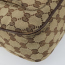 GUCCI GG Canvas Shoulder Bag Beige Silver 131211 Auth 170502-15