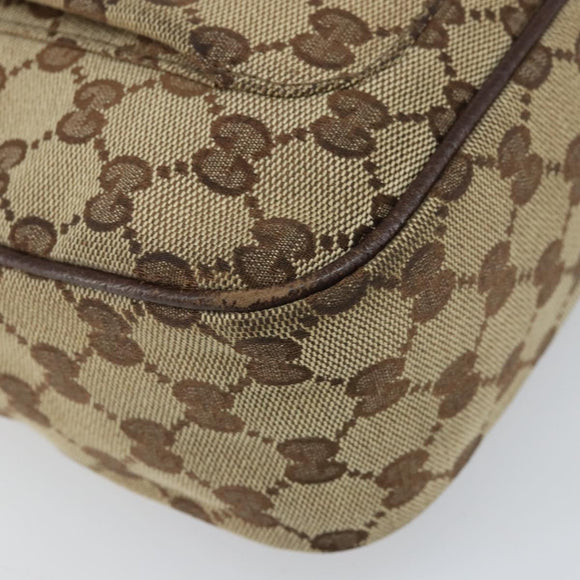 GUCCI GG Canvas Shoulder Bag Beige Silver 131211 Auth 170502